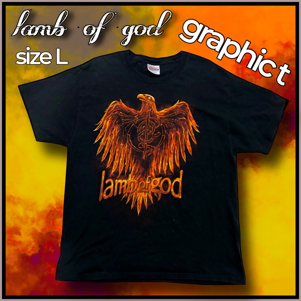 fan gear LAMB OF GOD unisex black graphic T-SHIRT size L